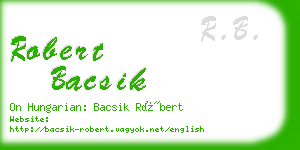 robert bacsik business card